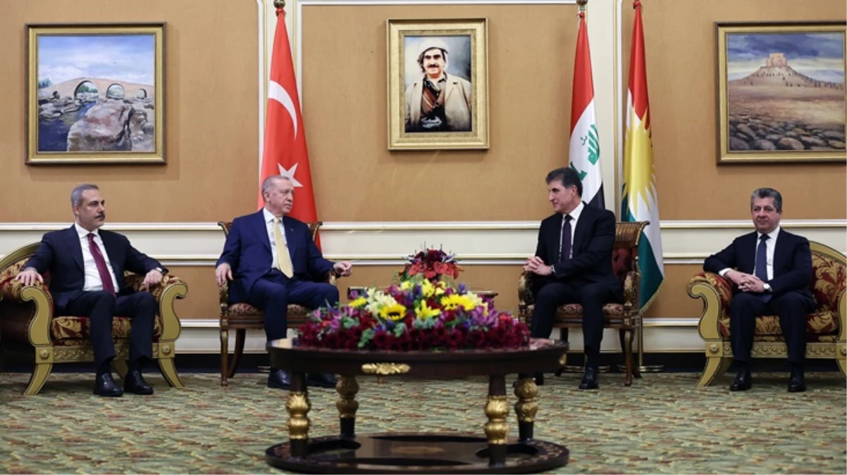 Cumhurbaşkanı Erdoğan, IKBY Başkanı Barzani ile Erbil'de görüştü: PKK artık gündemden çıkarılmalı